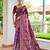 Plum color warli design weaving banglori raw silk saree
