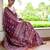 Plum color warli design weaving banglori raw silk saree
