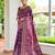 Plum color warli design weaving banglori raw silk saree