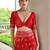Red color warli design weaving banglori raw silk saree