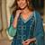 Ethnic Motifs Printed V-Neck Straight Kurta With Trousers & Dupatta