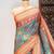 Blue color patola design and silver coin weaving pure patola silk saree