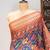 Navy blue color patola design and silver coin weaving pure patola silk saree
