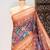 Navy blue color patola design and silver coin weaving pure patola silk saree