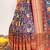 Navy blue color patola design and silver coin weaving pure patola silk saree
