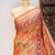 Orange color patola design and silver coin weaving pure patola silk saree