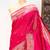 Hot pink color zari and meena weaving khadi raw silk saree