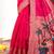 Hot pink color zari and meena weaving khadi raw silk saree