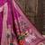 Purple color zari and meena weaving khadi raw silk saree