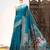 Teal color zari and meena weaving khadi raw silk saree