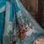 Teal color zari and meena weaving khadi raw silk saree