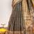 Grey color warli printed tissue tussar silk saree