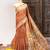 Light orange color warli printed tissue tussar silk saree