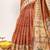 Light orange color warli printed tissue tussar silk saree