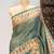Light teal color warli printed tissue tussar silk saree
