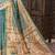 Light teal color warli printed tissue tussar silk saree