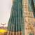 Light teal color warli printed tissue tussar silk saree