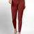 Maroon super combed cotton elastane stretch ankle length leggings with ultrasoft waistband