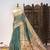 Light teal color warli printed tissue tussar silk saree