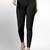 Black super combed cotton elastane stretch ankle length leggings with ultrasoft waistband