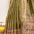 Olive color warli printed tissue tussar silk saree