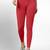 Red super combed cotton elastane stretch ankle length leggings with ultrasoft waistband