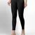 Black super combed cotton elastane stretch ankle length leggings with ultrasoft waistband