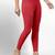 Red super combed cotton elastane stretch ankle length leggings with ultrasoft waistband