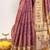 Onion pink color warli printed tissue tussar silk saree