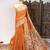Orange color warli printed tissue tussar silk saree