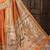 Orange color warli printed tissue tussar silk saree