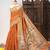 Orange color warli printed tissue tussar silk saree