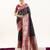 Black color peacock design with zari weaving banarasi silk paithani saree