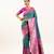 Emerald color peacock design with zari weaving banarasi silk paithani saree