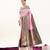 Light pink color peacock design with zari weaving banarasi silk paithani saree
