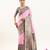 Light pink color peacock design with zari weaving banarasi silk paithani saree
