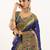 Navy blue color peacock design with zari weaving banarasi silk paithani saree