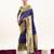 Navy blue color peacock design with zari weaving banarasi silk paithani saree
