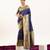 Navy blue color peacock design with zari weaving banarasi silk paithani saree