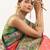 Peach color peacock design with zari weaving banarasi silk paithani saree