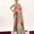 Peach color peacock design with zari weaving banarasi silk paithani saree