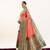 Peach color peacock design with zari weaving banarasi silk paithani saree