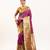 Plum color peacock design with zari weaving banarasi silk paithani saree
