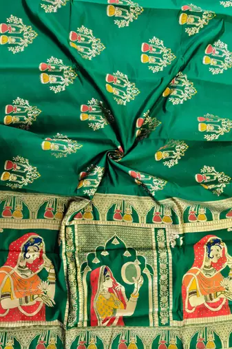 green meena weaving banarasi silk saree