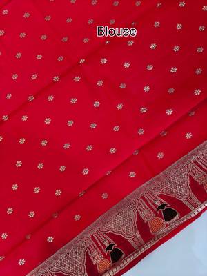 red meena weaving banarasi silk saree 4