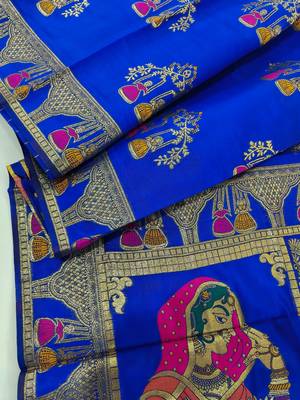 royal blue meena weaving banarasi silk saree 2