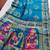 Turquoise color meena weaving banarasi silk saree