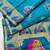 Turquoise color meena weaving banarasi silk saree