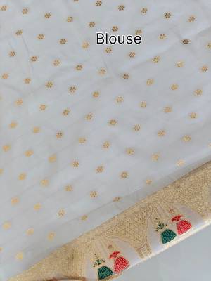 white meena weaving banarasi silk saree 4