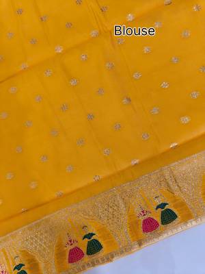 yellow meena weaving banarasi silk saree 4
